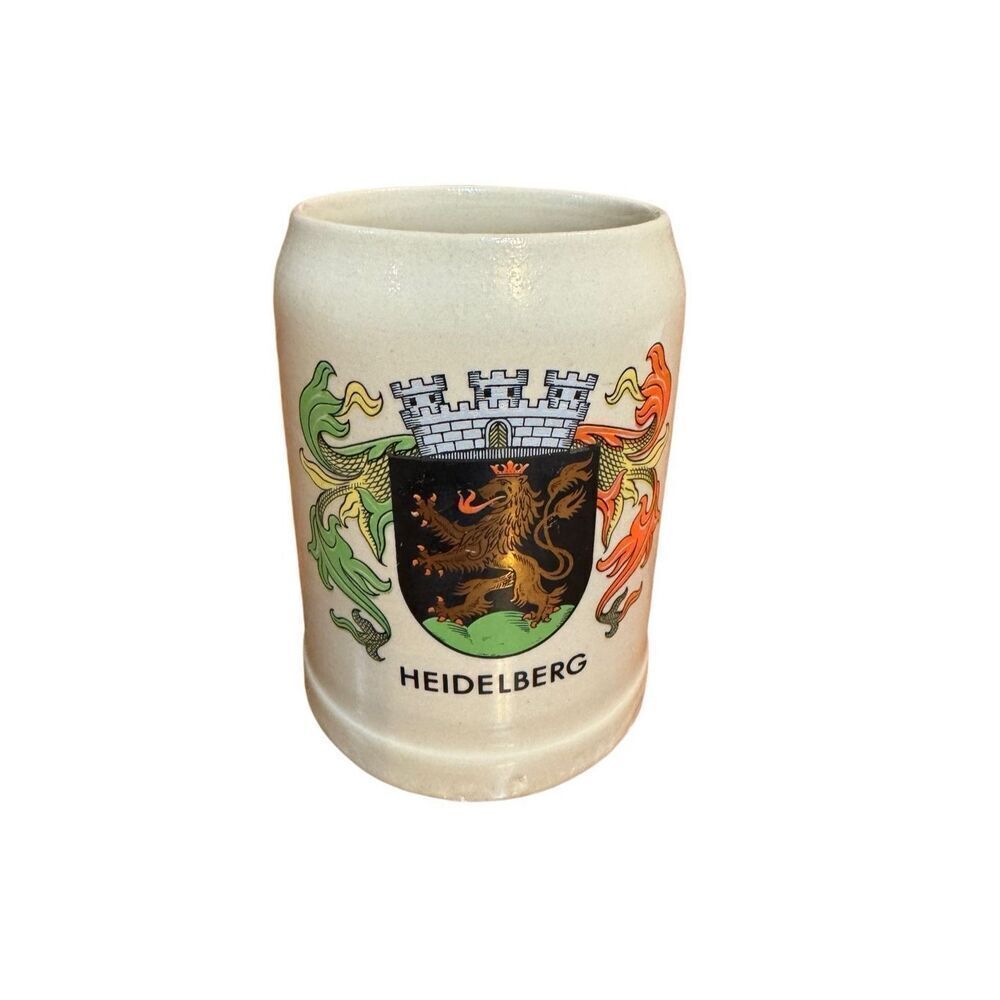 Vintage Heidelberg Stoneware Beer Stein‎ Breweriana With Crest Germany
